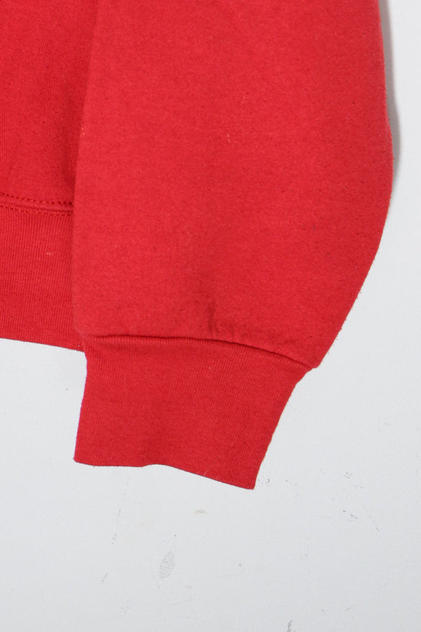 MADE IN USA 90'S MICKEY EMBROIDERY CHARACTER SWEATSHIRT / RED [SIZE: XXL USED]
