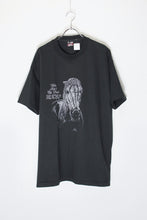 画像をギャラリービューアに読み込む, MADE IN USA 90&#39;S S/S HORSE RODEO PRINT ANIMAL T-SHIRT SINGLE STITCH / BLACK [SIZE: XL DEADSTOCK/NOS]
