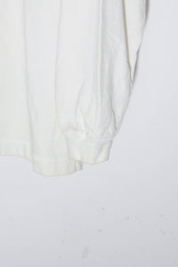 L/S HENLEY NECK EMBROIDERY CHARACTER T-SHIRT / WHITE [SIZE: XL USED]