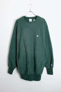 MADE IN USA 90'S REVERSE WEAVE ONE POINT SWEATSHIRT / DARK GREEN [SIZE: XXL USED]