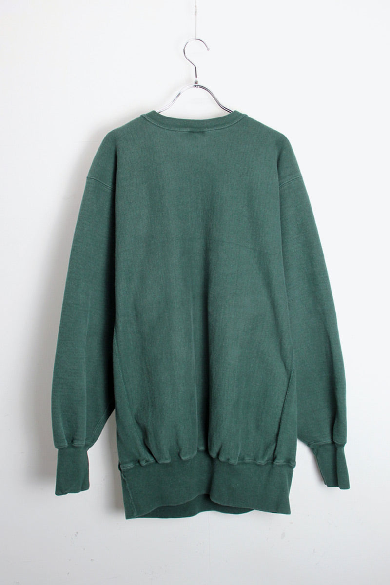 MADE IN USA 90'S REVERSE WEAVE ONE POINT SWEATSHIRT / DARK GREEN [SIZE: XXL USED]
