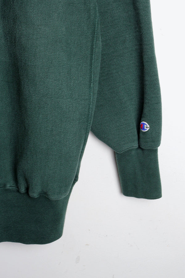 MADE IN USA 90'S REVERSE WEAVE ONE POINT SWEATSHIRT / DARK GREEN [SIZE: XXL USED]