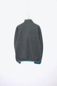 16'S T-SNAP BUTTON FLEECE JACKET / CHARCOAL / LIGHT BLUE［ SIZE: S USED ]