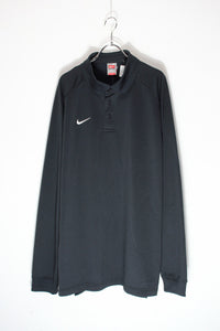 90'S L/S ONE POINT POLO SHIRT / BLACK [SIZE: XL DEADSTOCK/NOS]
