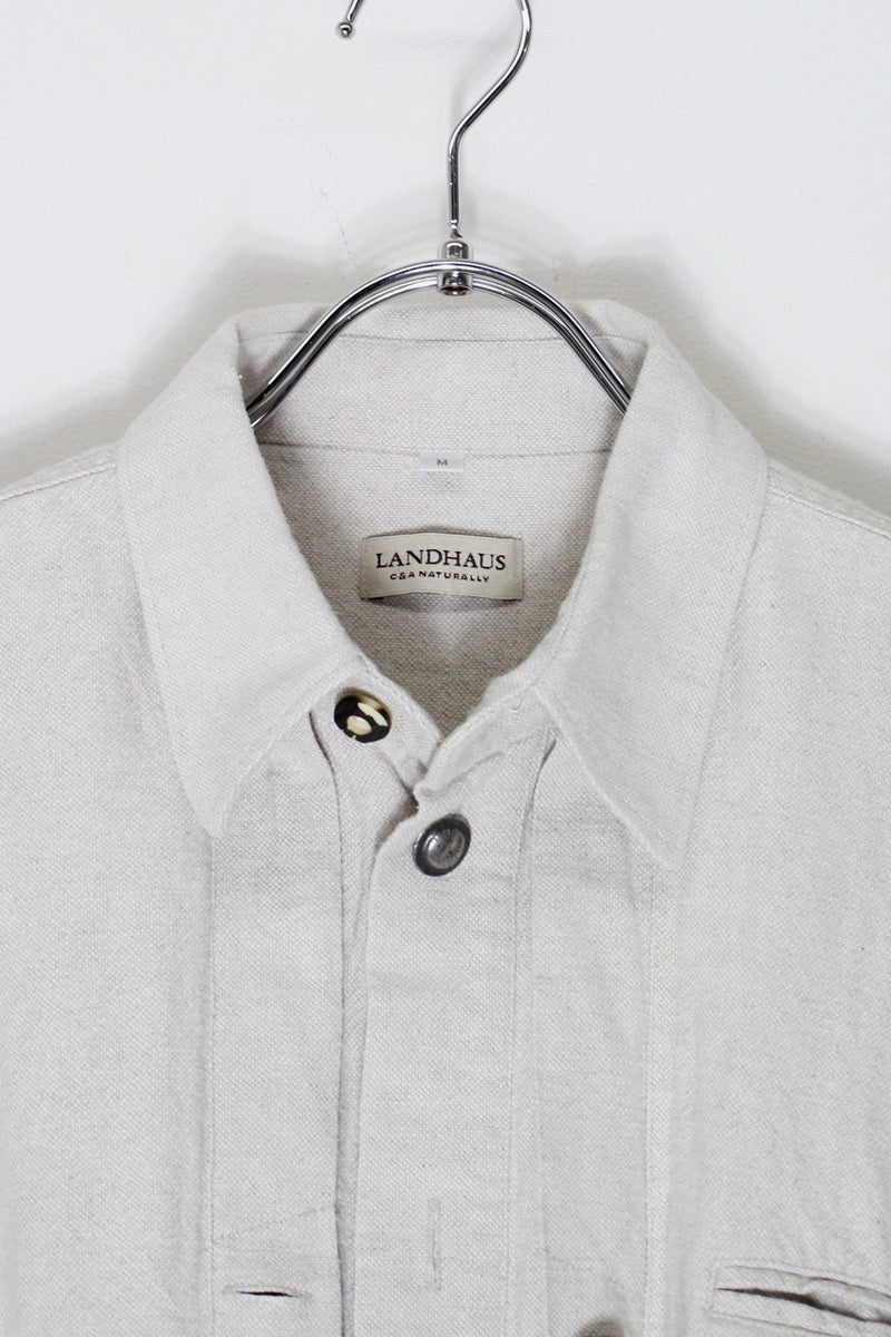 S/S TYROLEAN SHIRT / OFF WHITE [SIZE: M USED]