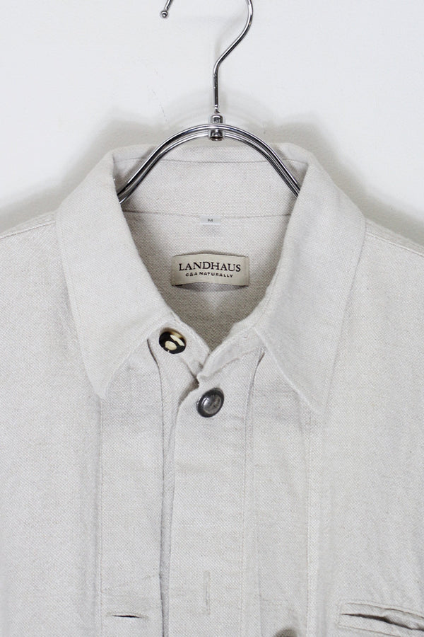 S/S TYROLEAN SHIRT / OFF WHITE [SIZE: M USED]