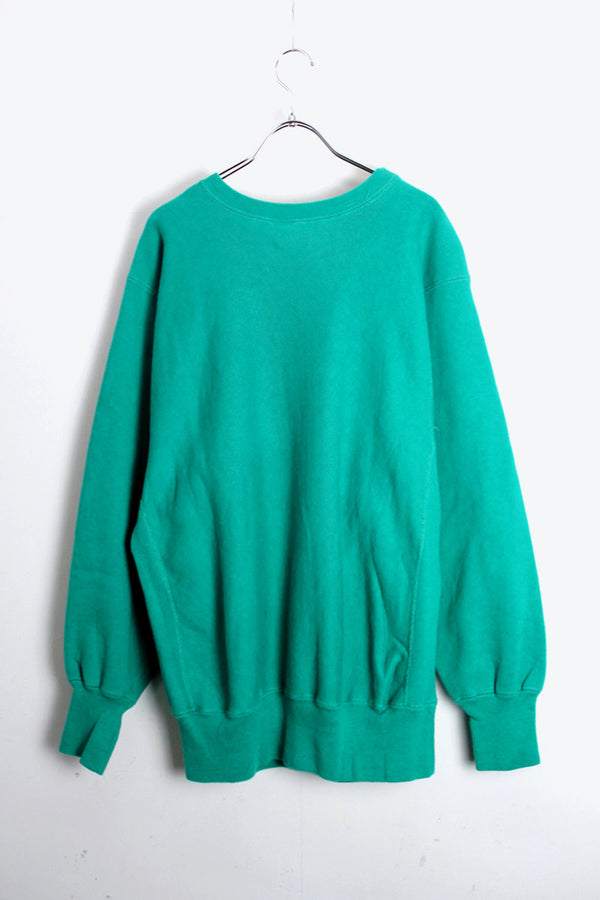 MADE IN USA 90'S ONE POINT REVERSE WEAVE SWEATSHIRT / EMERALD GREEN [SIZE: XL USED]