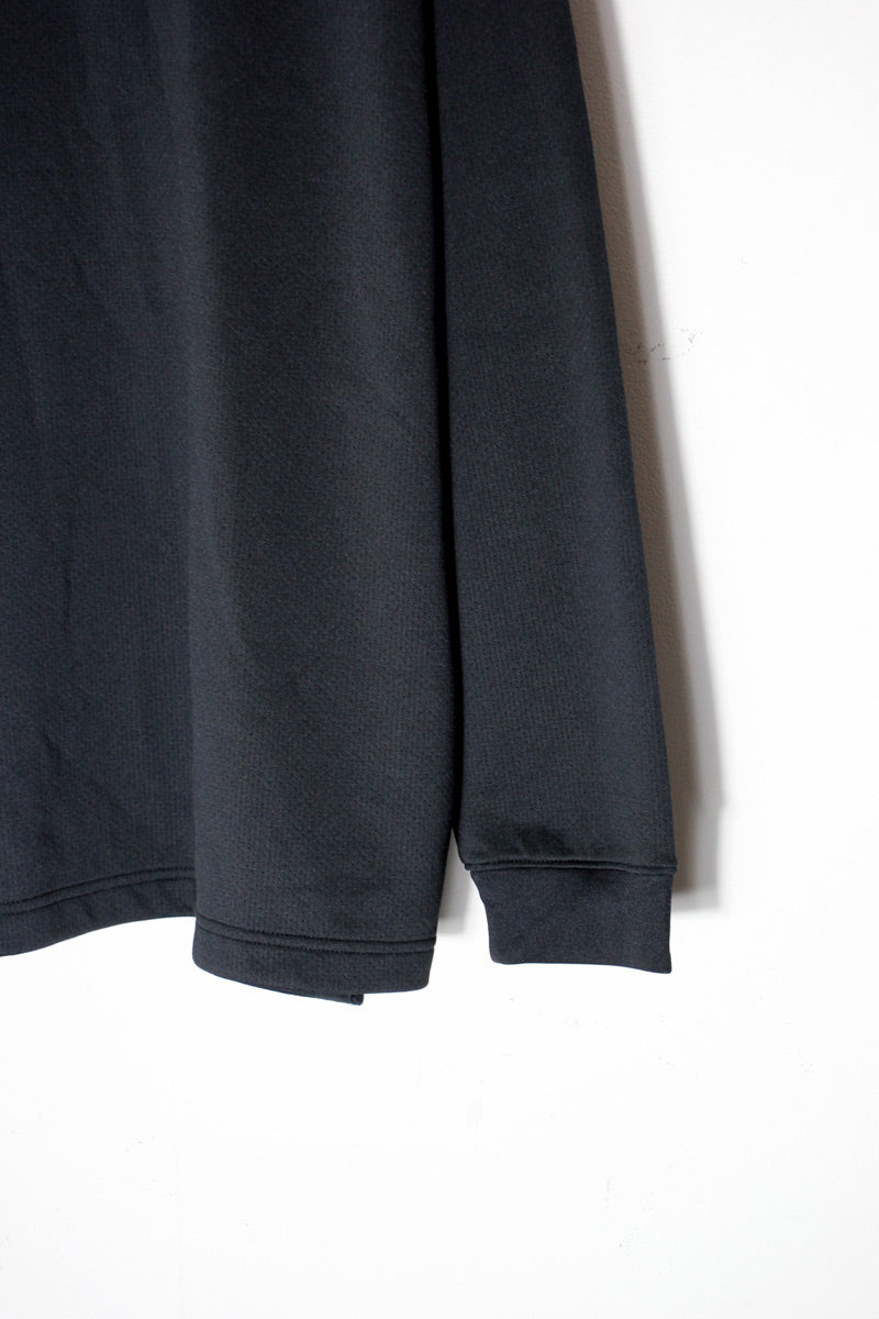 90'S L/S ONE POINT POLO SHIRT / BLACK [SIZE: XL DEADSTOCK/NOS]