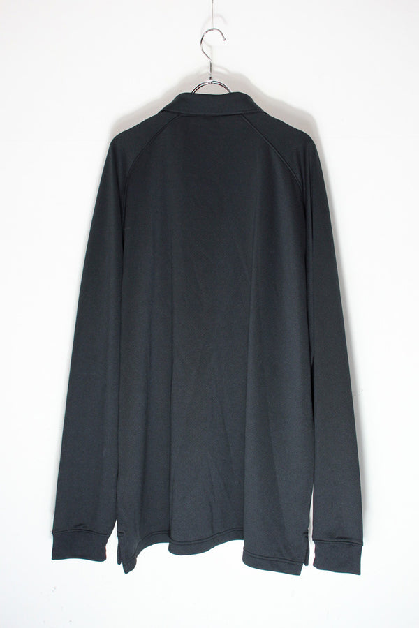 90'S L/S ONE POINT POLO SHIRT / BLACK [SIZE: XL DEADSTOCK/NOS]