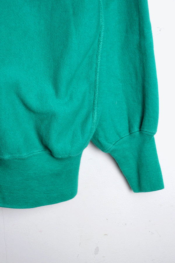 MADE IN USA 90'S ONE POINT REVERSE WEAVE SWEATSHIRT / EMERALD GREEN [SIZE: XL USED]