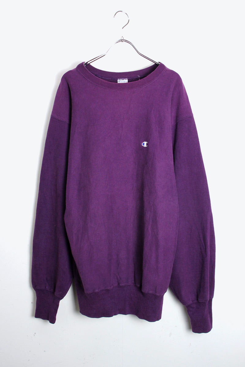 MADE IN USA 90'S REVERSE WEAVE ONE POINT SWEAT SHIRT / PURPLE [SIZE: XL USED]