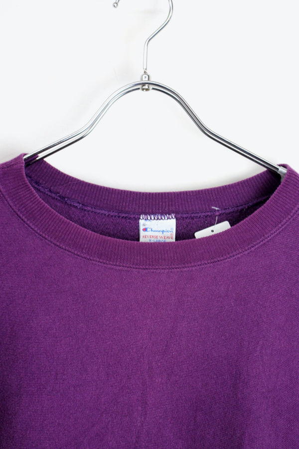 MADE IN USA 90'S REVERSE WEAVE ONE POINT SWEAT SHIRT / PURPLE [SIZE: XL USED]