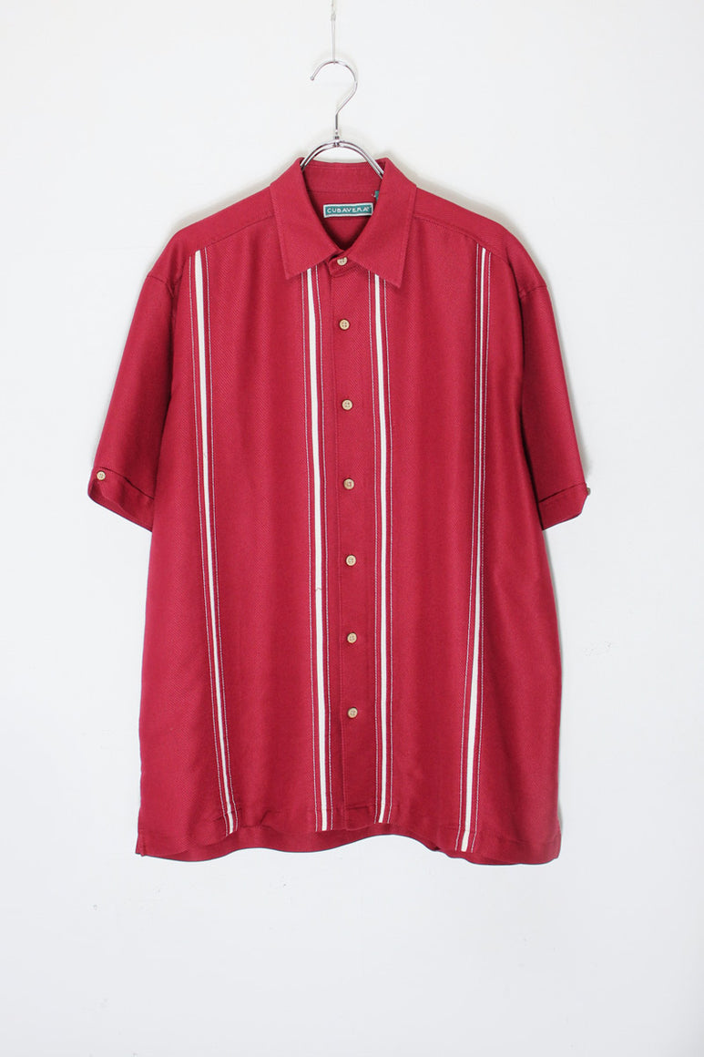 S/S CUBA RAYON SHIRT / WINE [SIZE: M USED]
