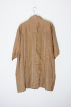 画像をギャラリービューアに読み込む, MADE IN MEXICO 90&#39;S S/S LINEN CUBA SHIRT / BROWN [SIZE: XL USED]
