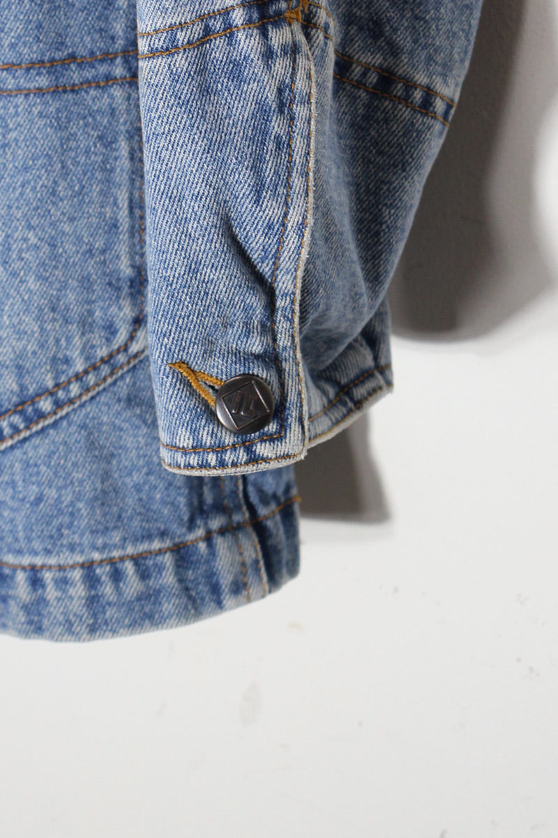 DENIM COVERALL MIDDLE HOODIE / INDIGO [SIZE: L equivalent USED]