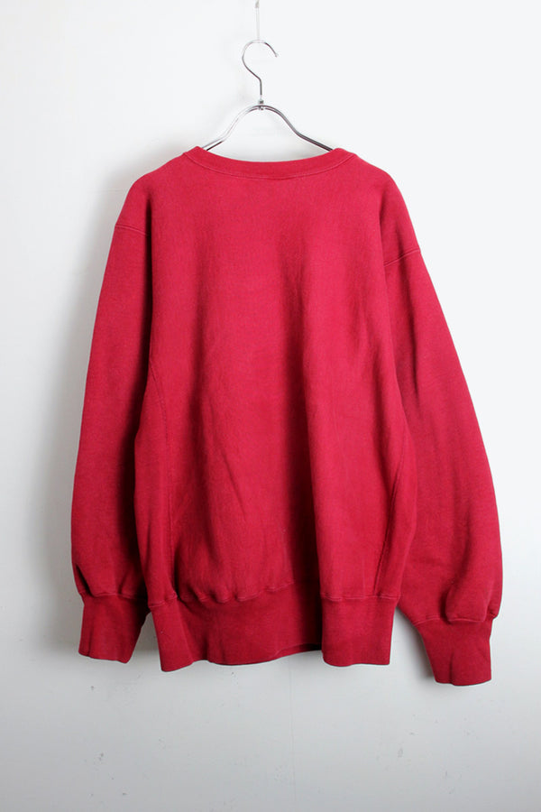 MADE IN USA 90'S LOGO REVERSE WEAVE SWEATSHIRT / WINE RED [SIZE: XL USED]