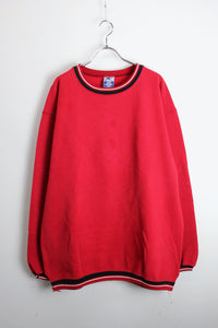 90'S RIB LINE SWEATSHIRT / RED [SIZE: L USED]