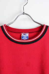 90'S RIB LINE SWEATSHIRT / RED [SIZE: L USED]