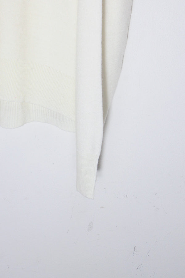 MADE IN MEXICO 90'S V-NECK ACRYLIC KNIT SWEATER / IVORY [SIZE: XL USED]