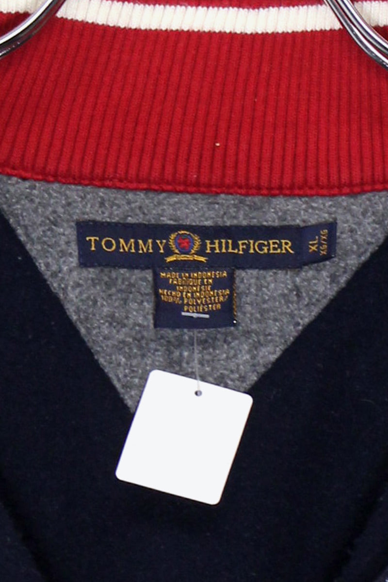 STAND COLLAR HALF-ZIP FLEECE JACKET / NAVY［ SIZE: XL USED ]