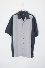 画像をギャラリービューアに読み込む, 90&#39;S S/S LINE CUBA SHIRT / BLACK/GREY [SIZE: L USED]
