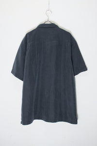 90'S S/S LINE CUBA SHIRT / BLACK/GREY [SIZE: L USED]