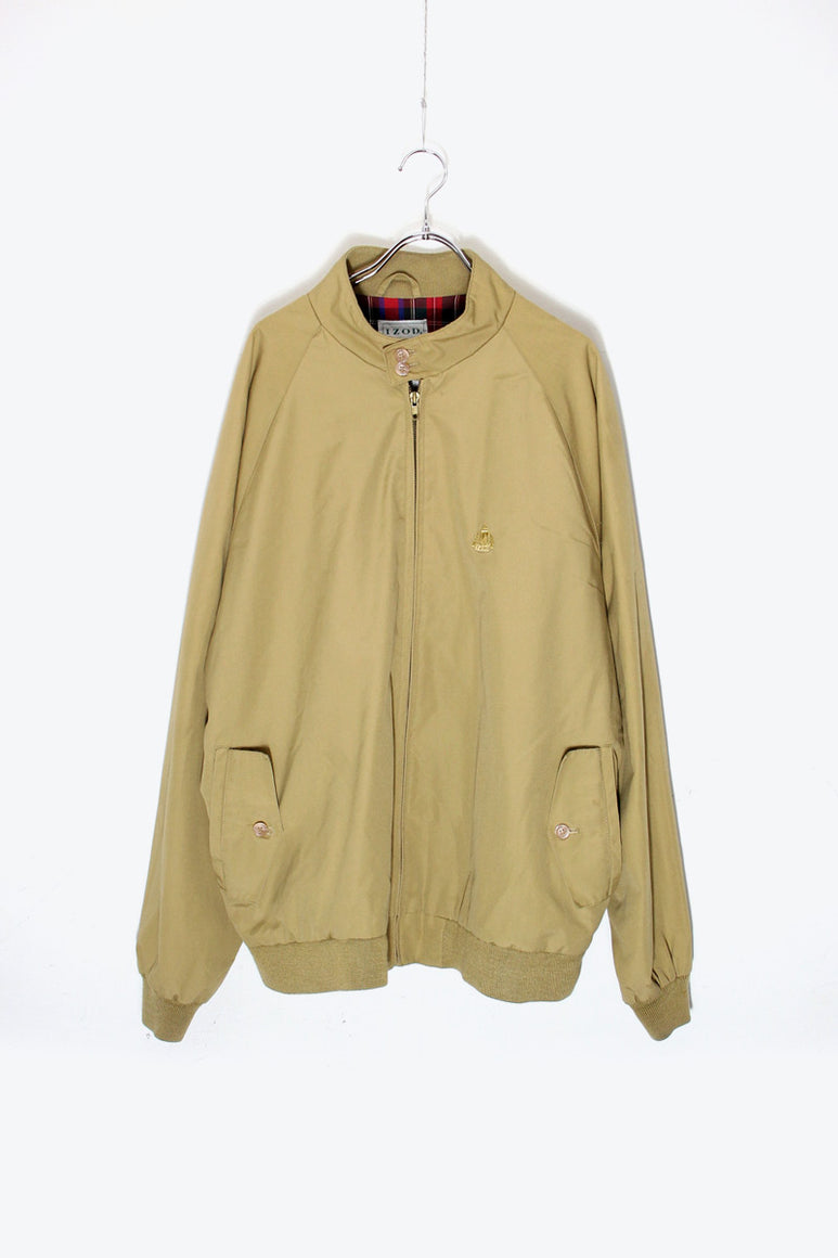 90'S STAND COOLAR ZIP JACKET / BEIGE［ SIZE: XL USED ]