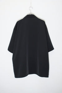 90'S S/S OPEN COLLAR LINE SHIRT / BLACK/GREY [SIZE: XL USED]