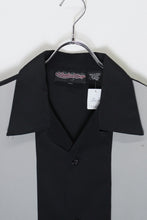 画像をギャラリービューアに読み込む, 90&#39;S S/S OPEN COLLAR LINE SHIRT / BLACK/GREY [SIZE: XL USED]
