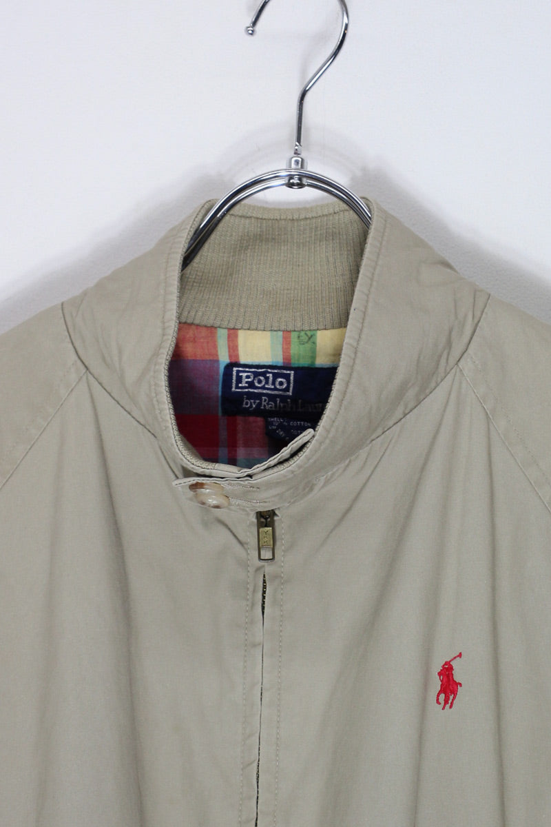 90'S HARRINGTON JACKET / IVORY [ SIZE: L equivalent USED ]