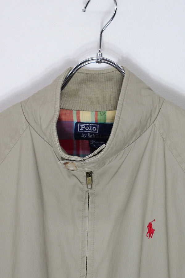 90'S HARRINGTON JACKET / IVORY [ SIZE: L equivalent USED ]