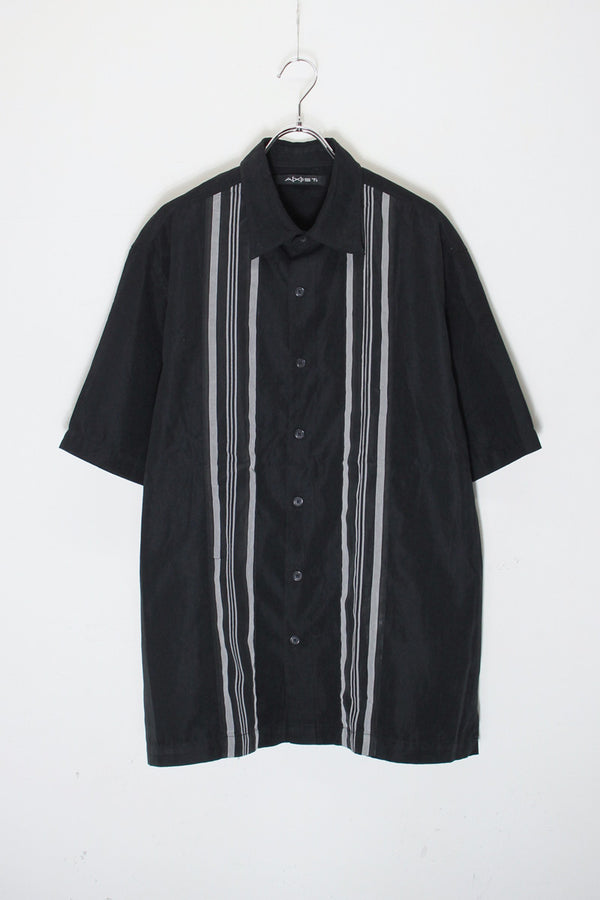 90'S S/S LINE CUBA SHIRT / BLACK [SIZE: L USED]