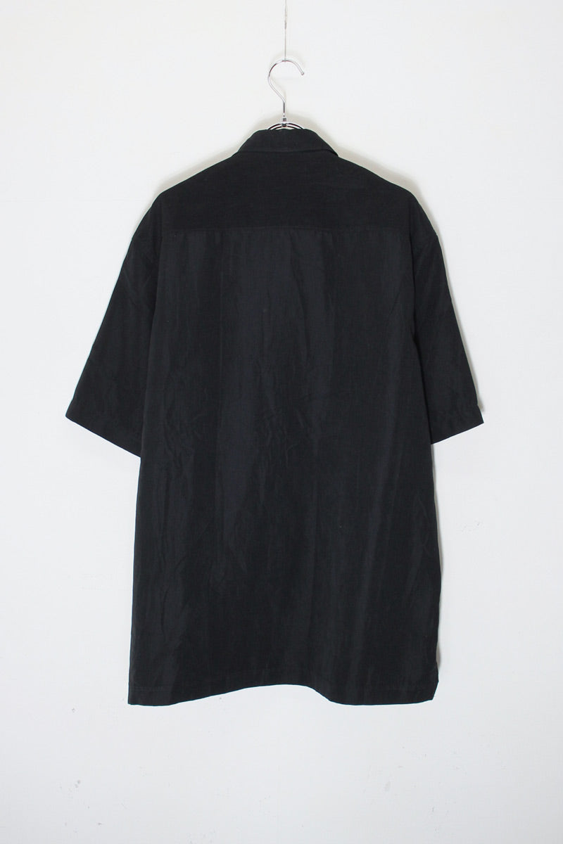 90'S S/S LINE CUBA SHIRT / BLACK [SIZE: L USED]