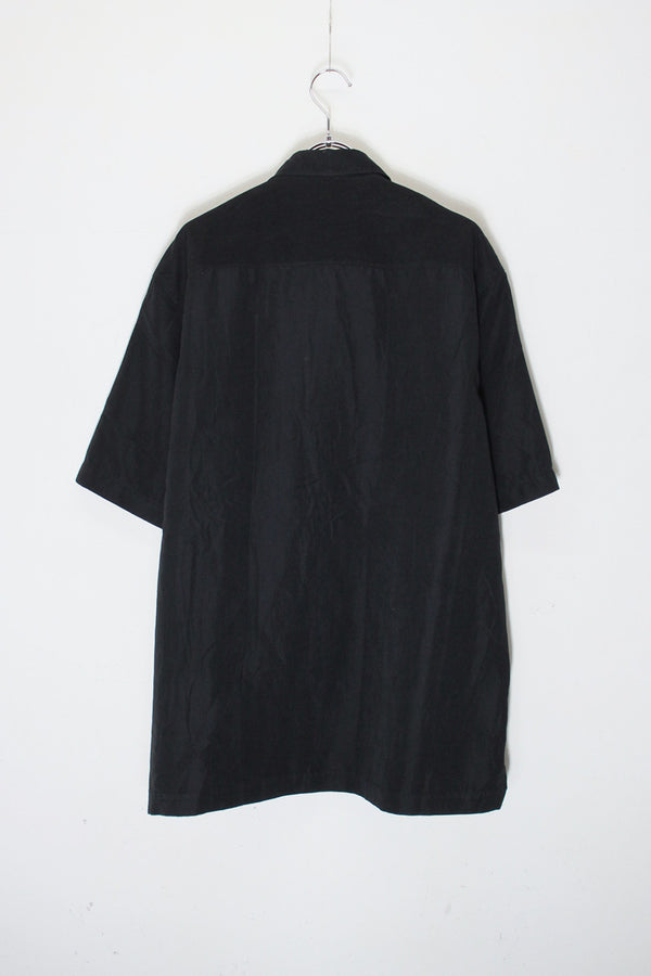 90'S S/S LINE CUBA SHIRT / BLACK [SIZE: L USED]