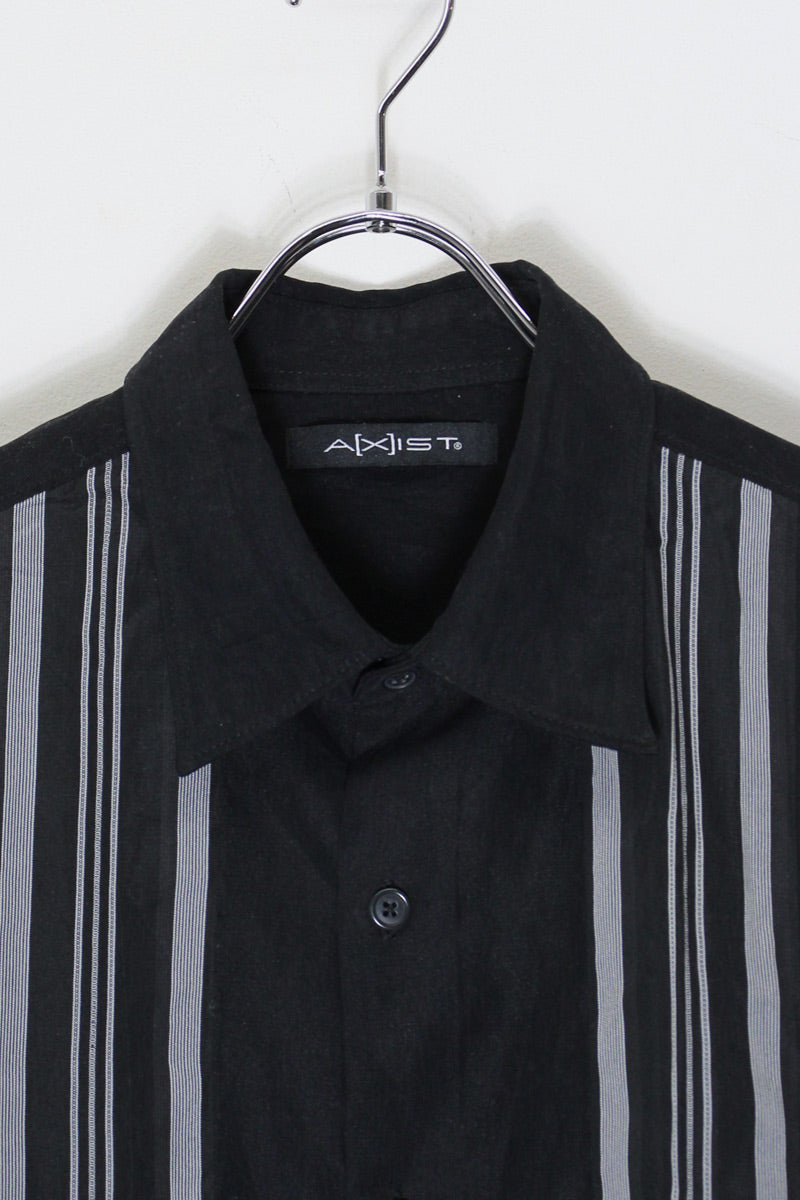 90'S S/S LINE CUBA SHIRT / BLACK [SIZE: L USED]