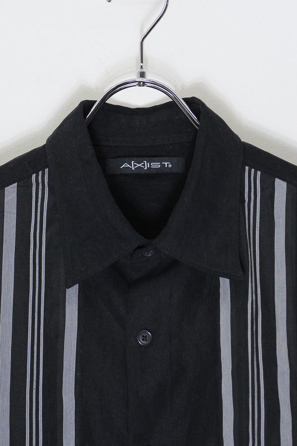 90'S S/S LINE CUBA SHIRT / BLACK [SIZE: L USED]