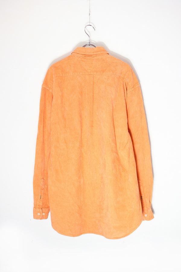 90s L/S CORDUROY SHIRT / ORANGE [SIZE: XL USED]