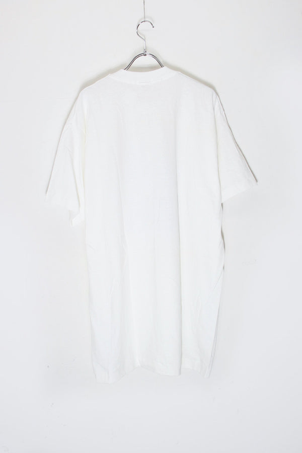 MADE IN USA 90'S S/S COMEDY TRAGEDY CAT PRINT ANIMAL T-SHIRT / WHITE [SIZE: XL DEADSTOCK/NOS]