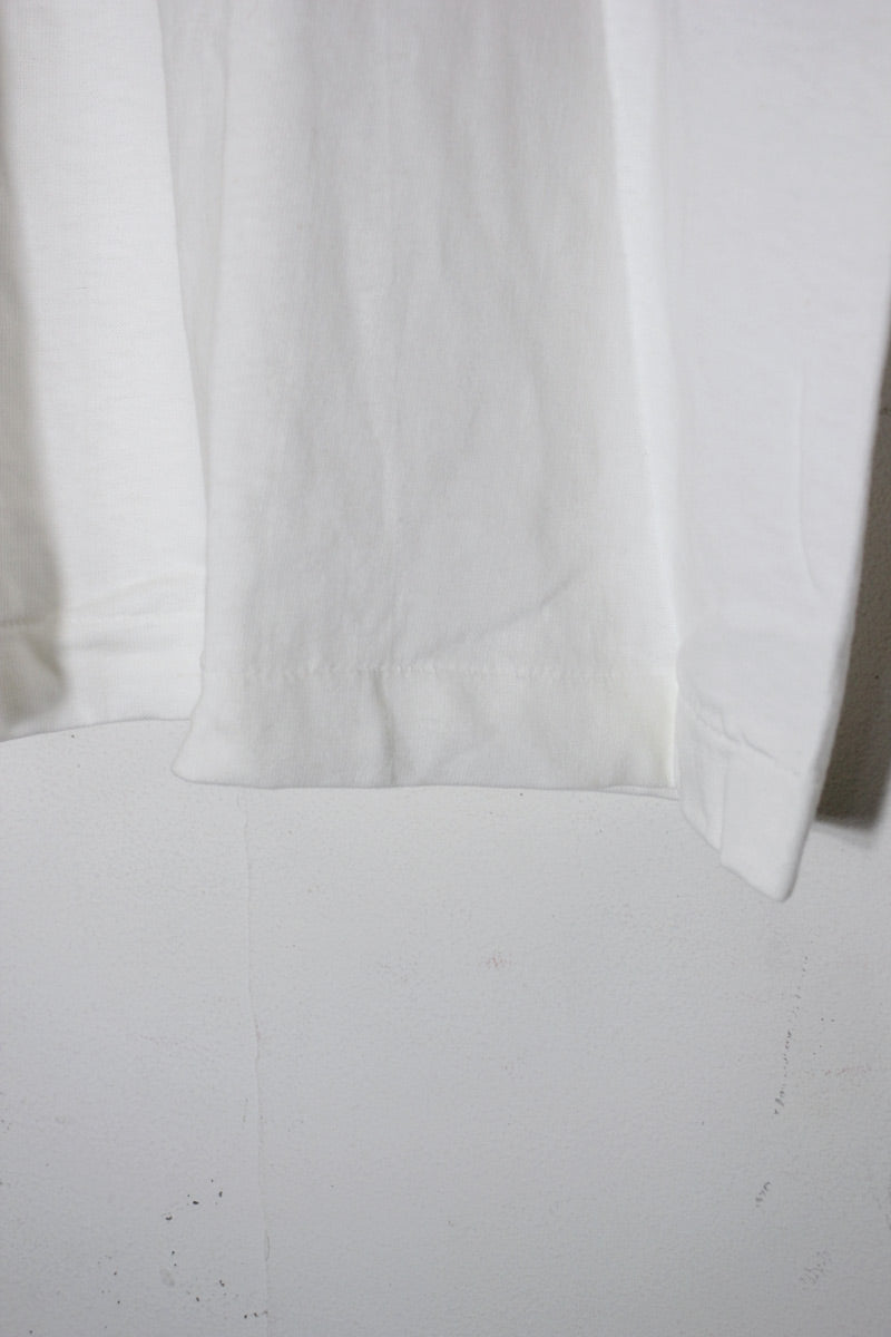 MADE IN USA 90'S S/S COMEDY TRAGEDY CAT PRINT ANIMAL T-SHIRT / WHITE [SIZE: XL DEADSTOCK/NOS]