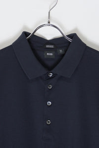 S/S MERCERISED COTTON POLO SHIRT / NAVY [SIZE: XXL USED]