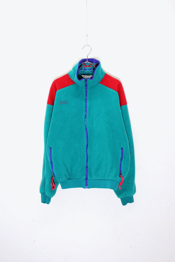 MADE IN USA 90'S ZIP FLEECE JACKET / AQUA GREEN [SIZE: L USED]