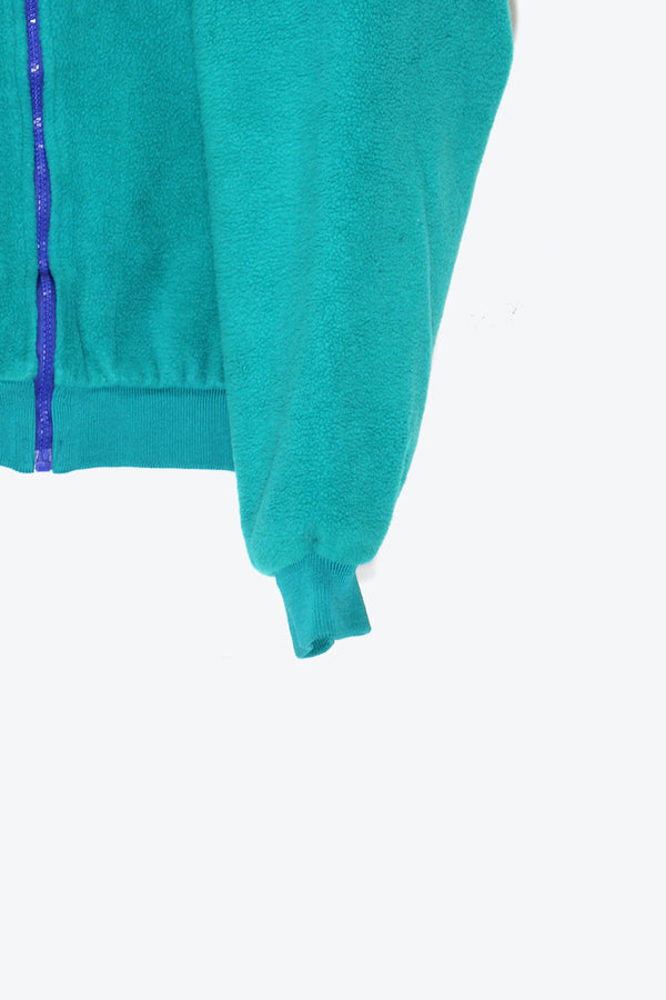 MADE IN USA 90'S ZIP FLEECE JACKET / AQUA GREEN [SIZE: L USED]