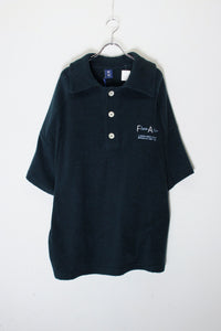 S/S TERRY CLOTH POLO SHIRT / BLACK [SIZE: M DEADSTOCK/NOS]