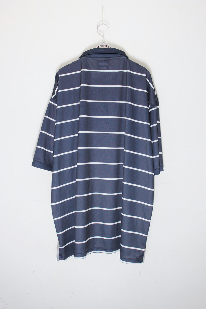 S/S BORDER POLO SHIRT NY YANKEES / NAVY/WHITE [SIZE: XXL USED]