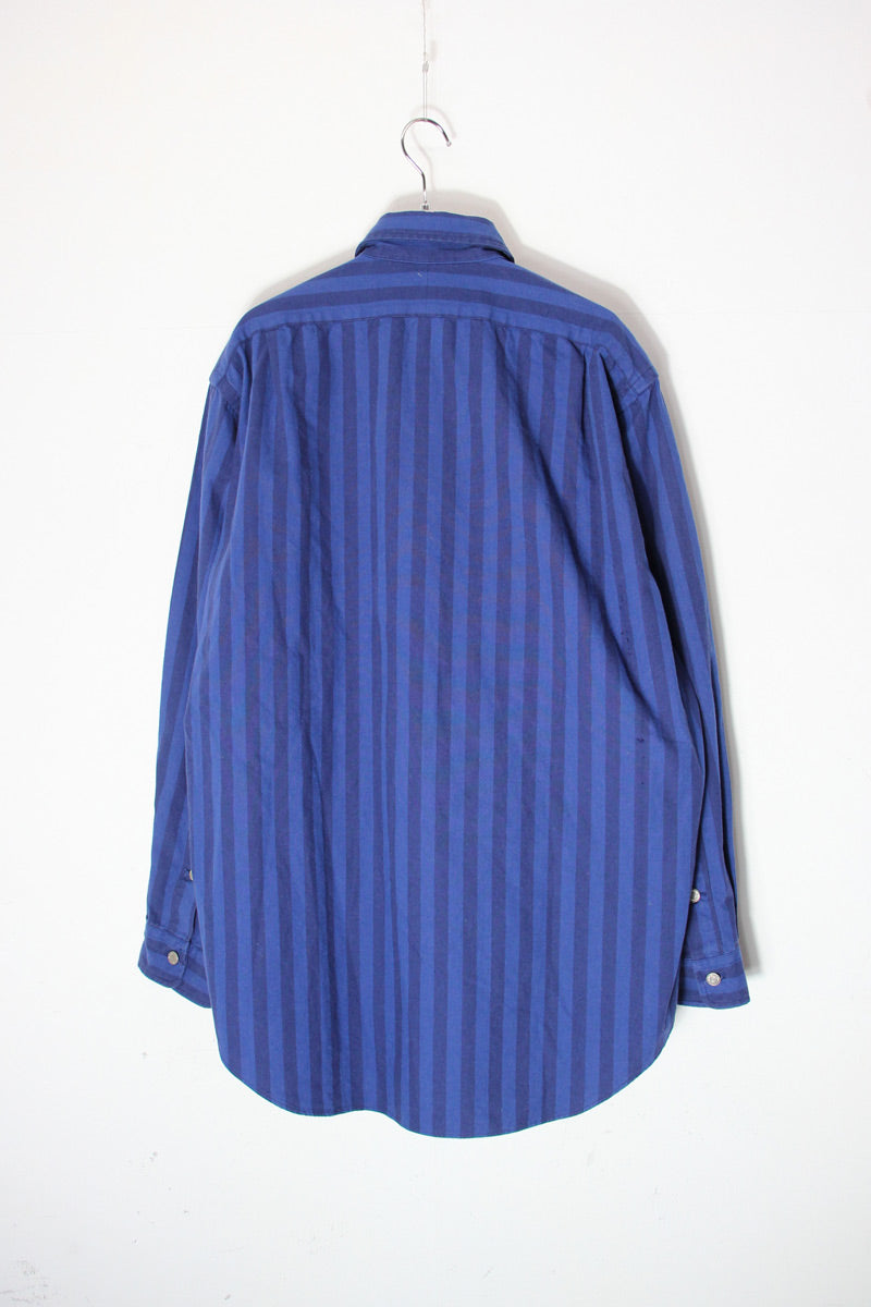 90'S L/S STRIPE SHIRT / NAVY/BLUE [SIZE: M USED]