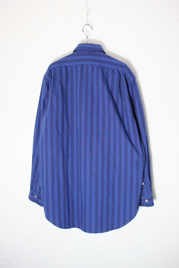 90'S L/S STRIPE SHIRT / NAVY/BLUE [SIZE: M USED]