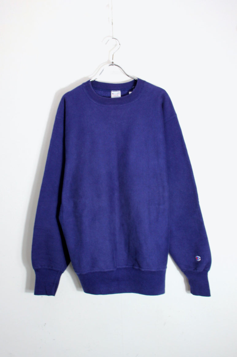 MADE IN MEXICO 90'S REVERSE WEAVE ONE POINT SWEATSHIRT 目無し / PURPLE BLUE [SIZE: XL USED]