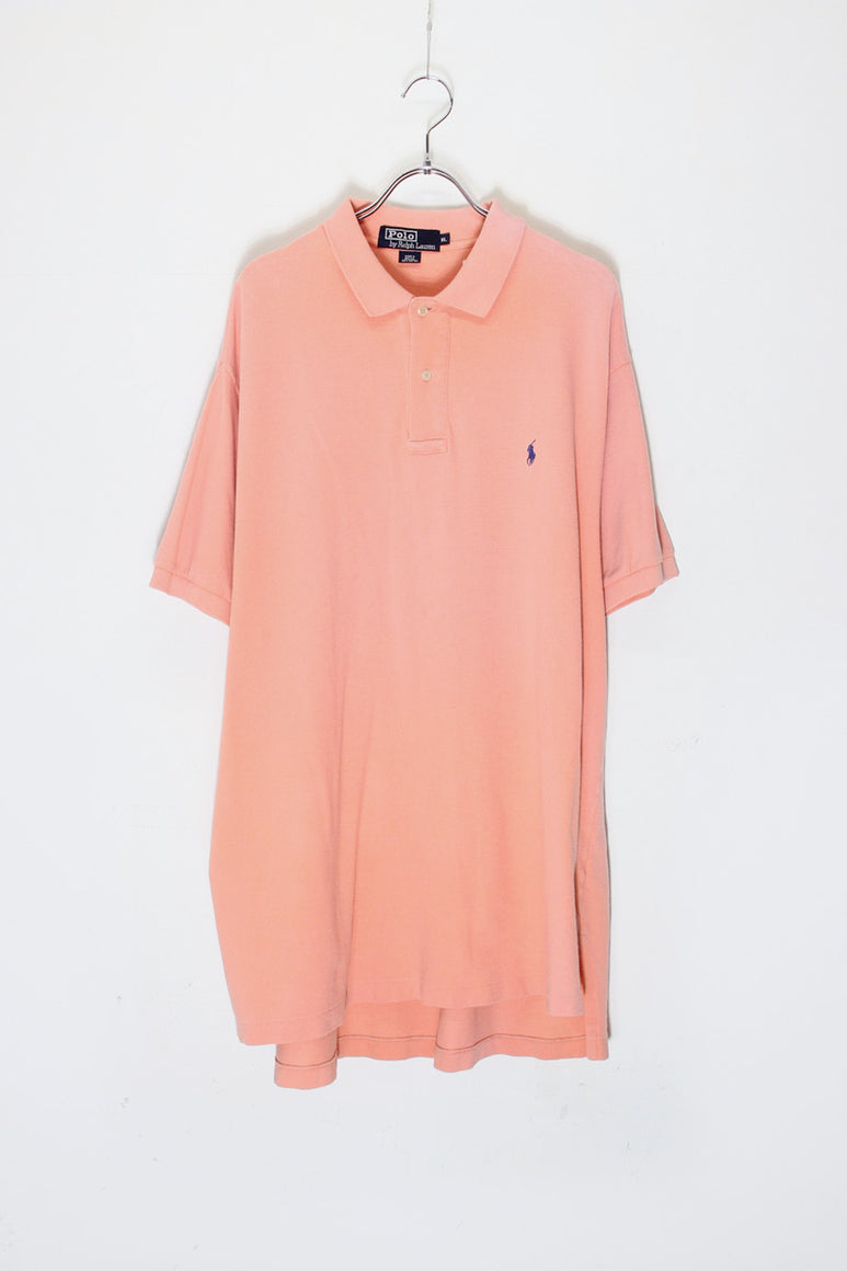 90'S S/S ONE POINT POLO SHIRT / PINK [SIZE: XL USED]