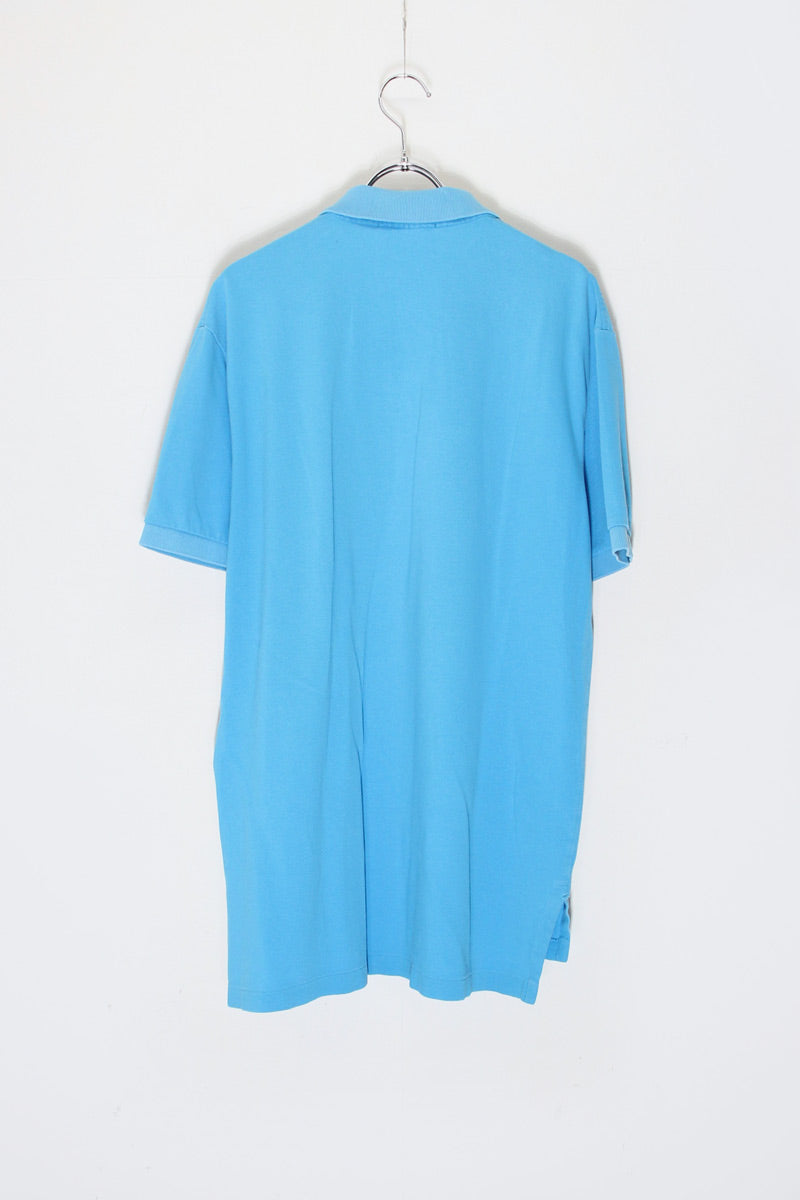 MADE IN USA 90'S S/S ONE POINT POLO SHIRT / TURQUOISE [SIZE: M USED]