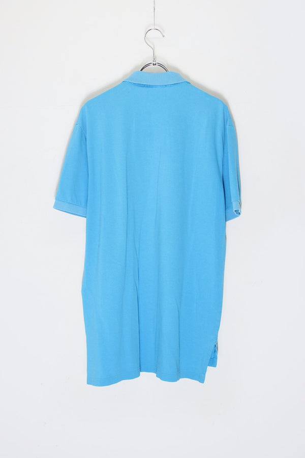 MADE IN USA 90'S S/S ONE POINT POLO SHIRT / TURQUOISE [SIZE: M USED]